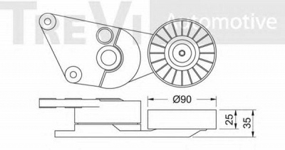TREVI AUTOMOTIVE ta1142 -  Натяжная планка, поликлиновой ремень